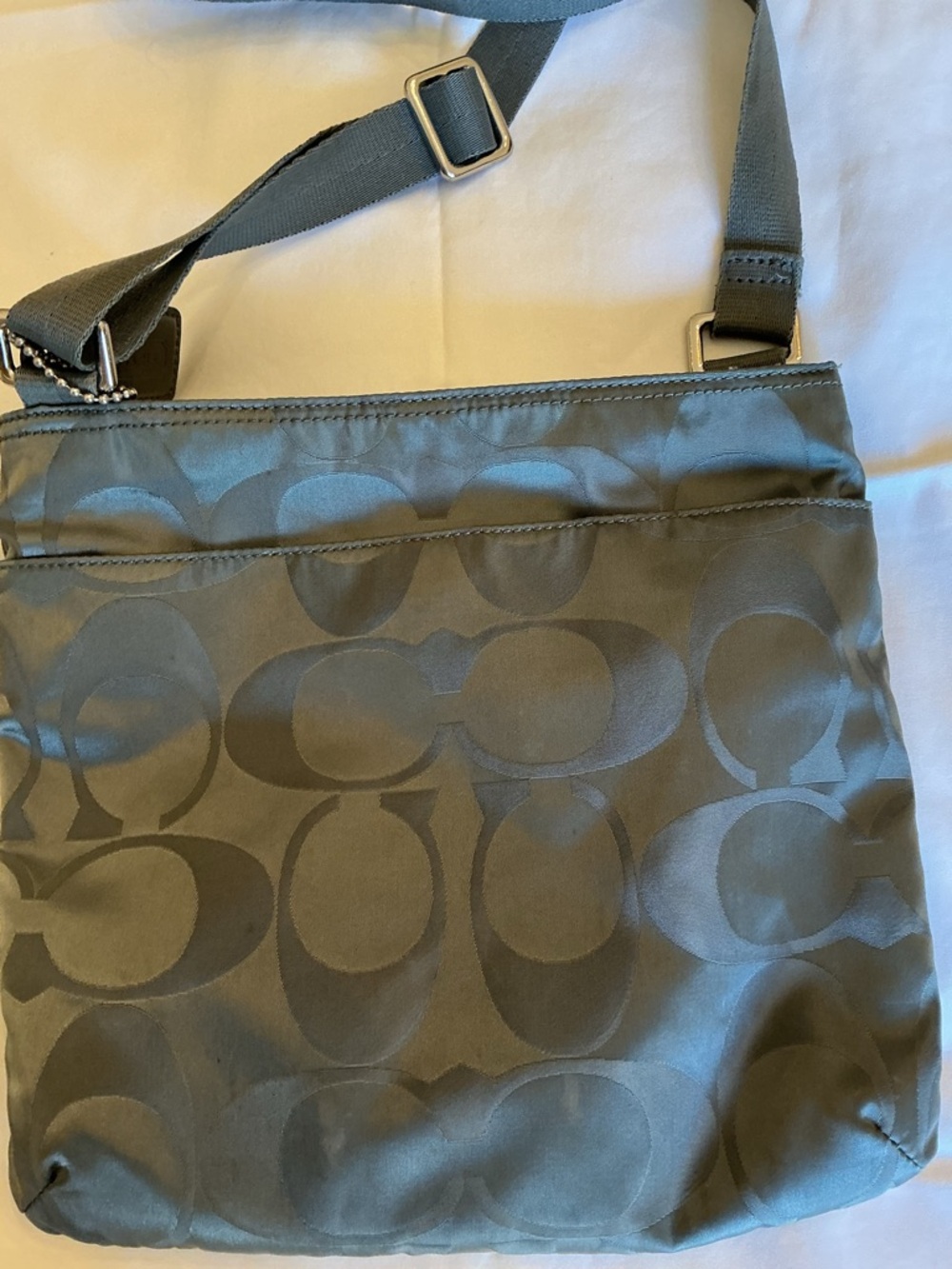 Coach Grey Nylon Messenger Crossbody Bag - Picture 3 of 8